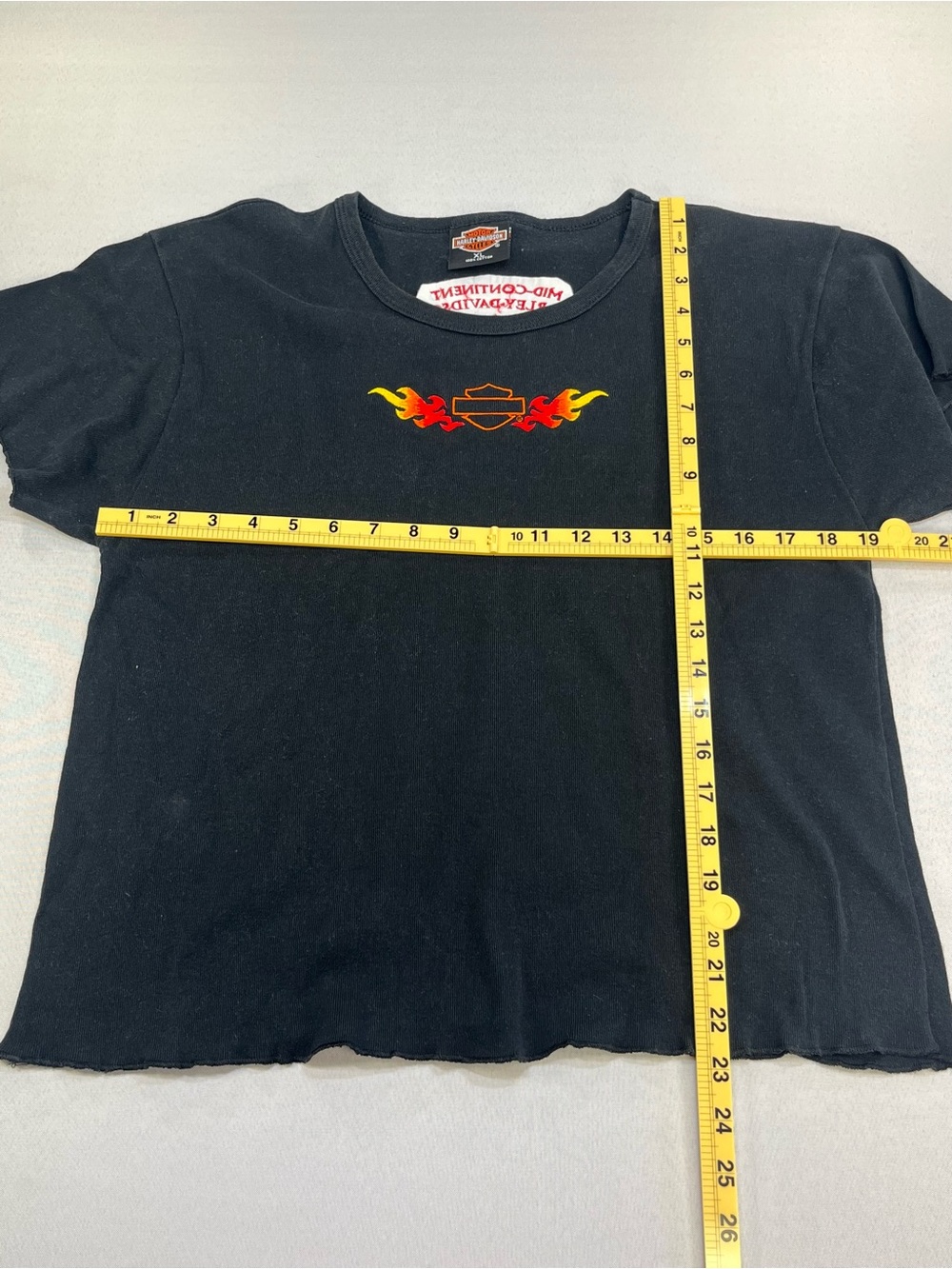 Harley-Davidson Mid-Continent Wichita KS Black Flame Women’s Graphic T-Shirt XL - Picture 7 of 7